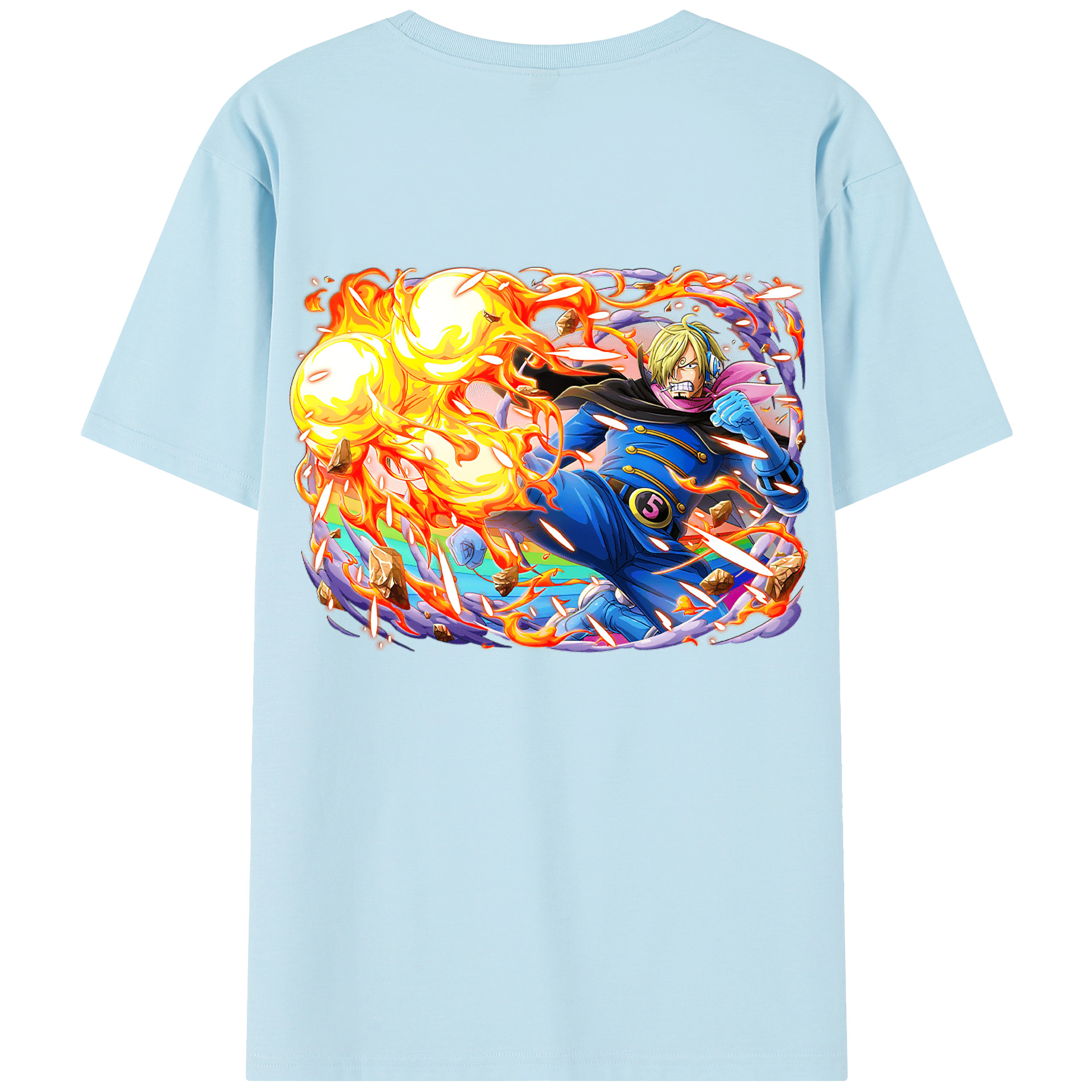ワンピース サンジ ONE PIECE Sanji 綿100％半袖Tシャツ（背面プリント）